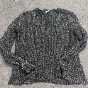 Eileen Fisher Women's Small Gray Boat Neck Sweater Linen, Viscose Nylon